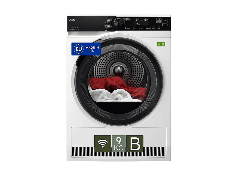 ASCIUGATRICE AEG TR9HH9BY A pompa di calore, 9 kg, profondità 63,6 cm, 61 dB(A), Bianco, Classe B