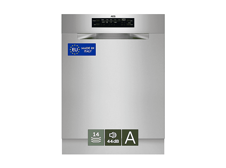 LAVASTOVIGLIE INCASSO Pannello frontale non in dotazione AEG FUS7674APM, Programmi 9, Dimensioni: L 59,7 cm, A 81,8 P 57,6 Rumorosità 44 dB(A), Consumo di acqua 10,9 l, Inox, Classe
