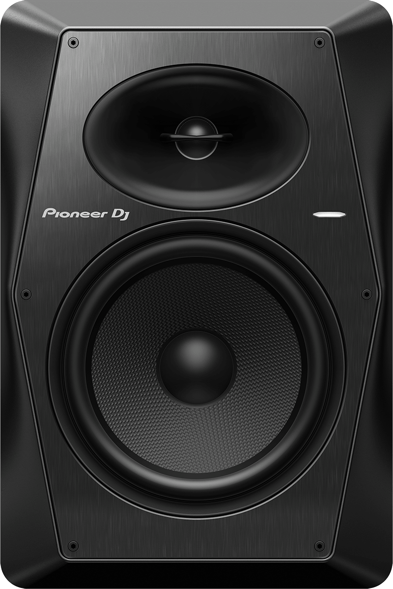 Fekete Pioneer DJ hangfal magassugárzóval és mélynyomóval.