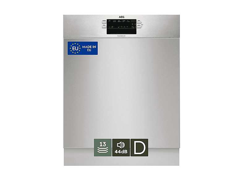 LAVASTOVIGLIE INCASSO Incasso sottopiano AEG FUS5360CZM, Programmi 5, Dimensioni: L 59,6 cm, A 81,8 P 57 Rumorosità 44 dB(A), Consumo di acqua 9,9 l, Inox, Classe D