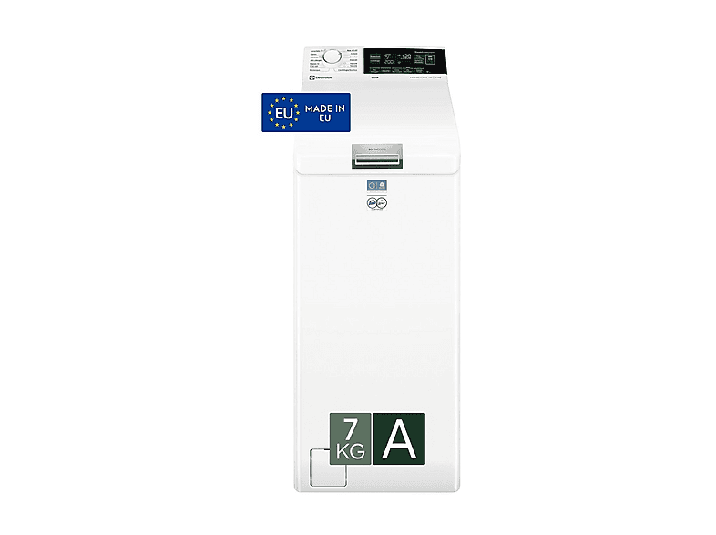 ELECTROLUX EW7T337A LAVATRICE CARICA ALTO, Caricamento dall'alto, 7 kg, 14 programmi, Profondità 60 cm, Giri 1251 rpm, BIANCO, livello rumorosità centrifuga 79 dB(A), Classe A