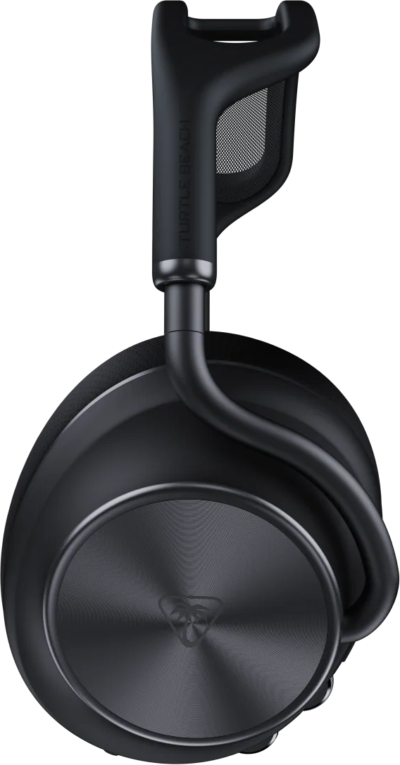 Casque noir avec accents argentés et logo Turtle Beach.