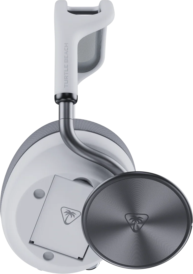 Casque blanc et gris avec logo Turtle Beach.