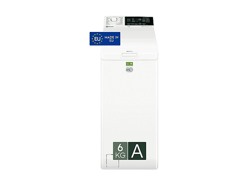 ELECTROLUX EW8T363A LAVATRICE CARICA ALTO, Caricamento dall'alto, 6 kg, 14 programmi, Profondità 60 cm, Giri 1251 rpm, BIANCO, livello rumorosità centrifuga 79 dB(A), Classe A