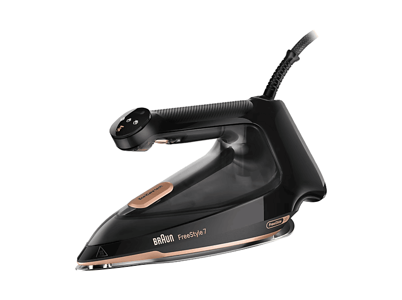 Plancha de vapor - Braun FI7276BK, Golpe vapo 250g, Depósito agua 350 ml, Anti-goteo, Auto-Limpieza, Negro/Cobre