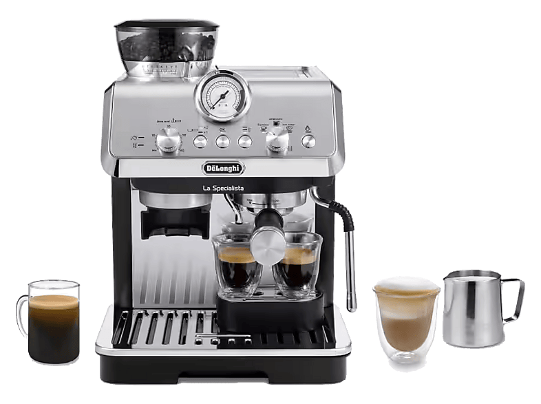 Cafetera express - De'Longhi La Specialista Arte EC9155.MB, 15bar, 1400W, 2 Tazas, 8 Ajustes molienda, 3 Niveles temperatura infusión,Negro metalizado