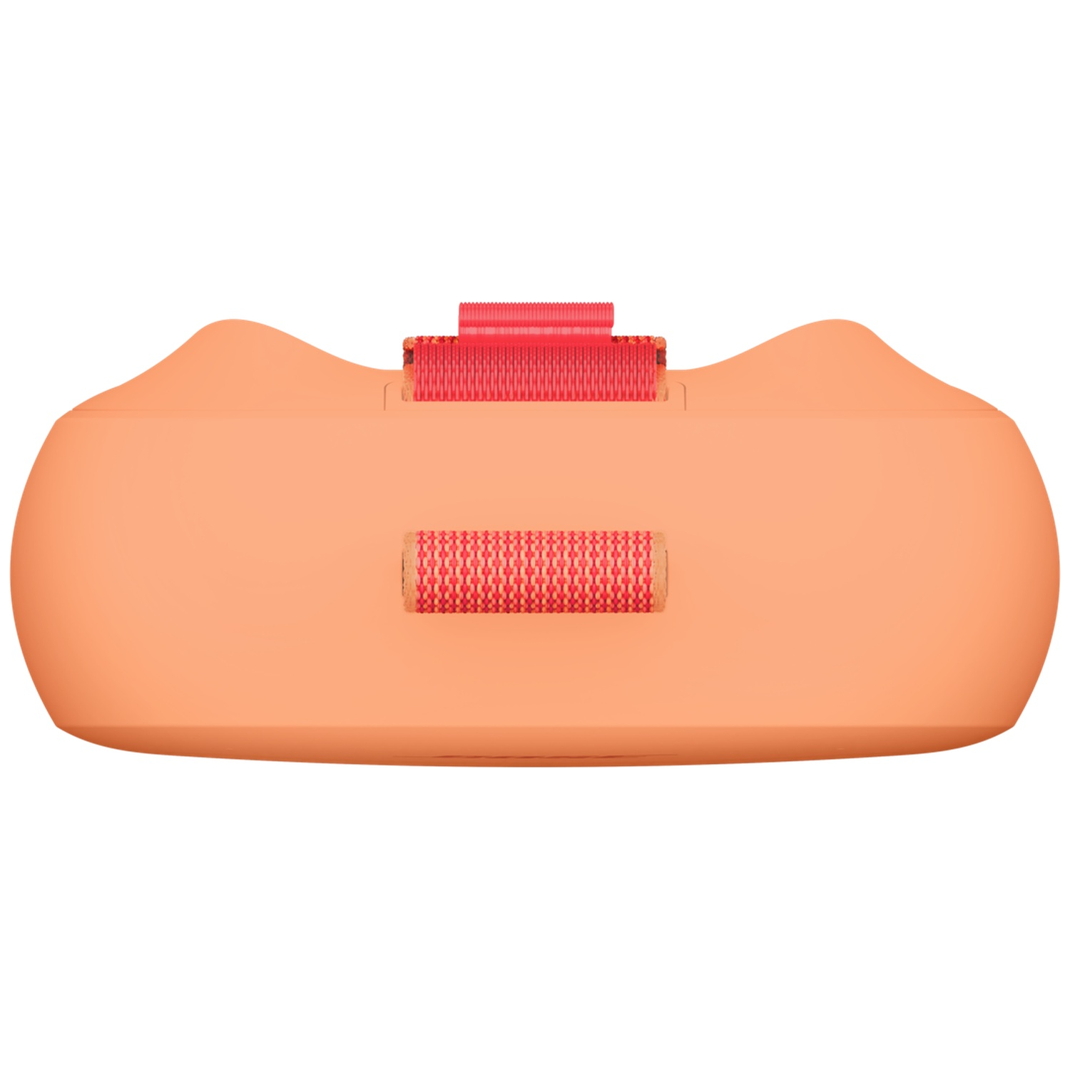 Een oranje object met rode textuuraccenten.