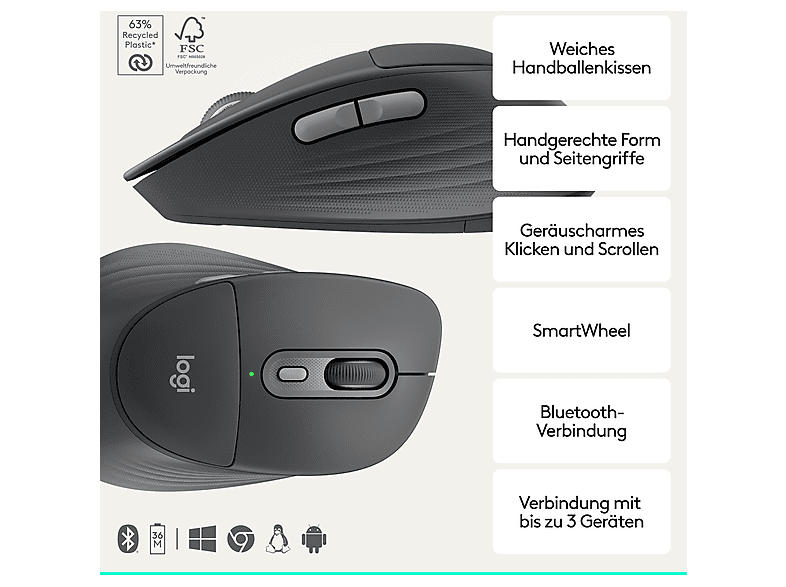 LOGITECH Signature Comfort Plus MK880 Maus- und Tastaturset, Grafit — Foto 2 von 5
