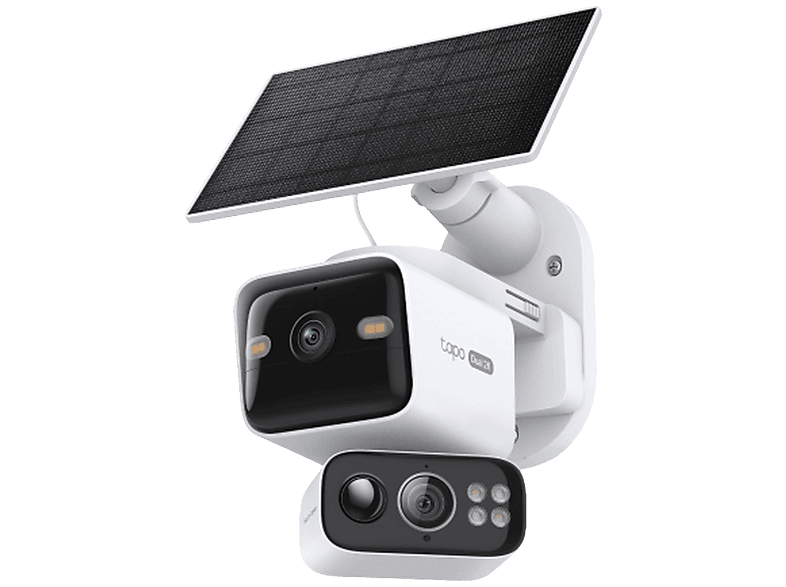 Tapo TC93D Kit Solar Caméra de Surveillance Extérieure Intelligente Pan/Tilt à Double Objectif