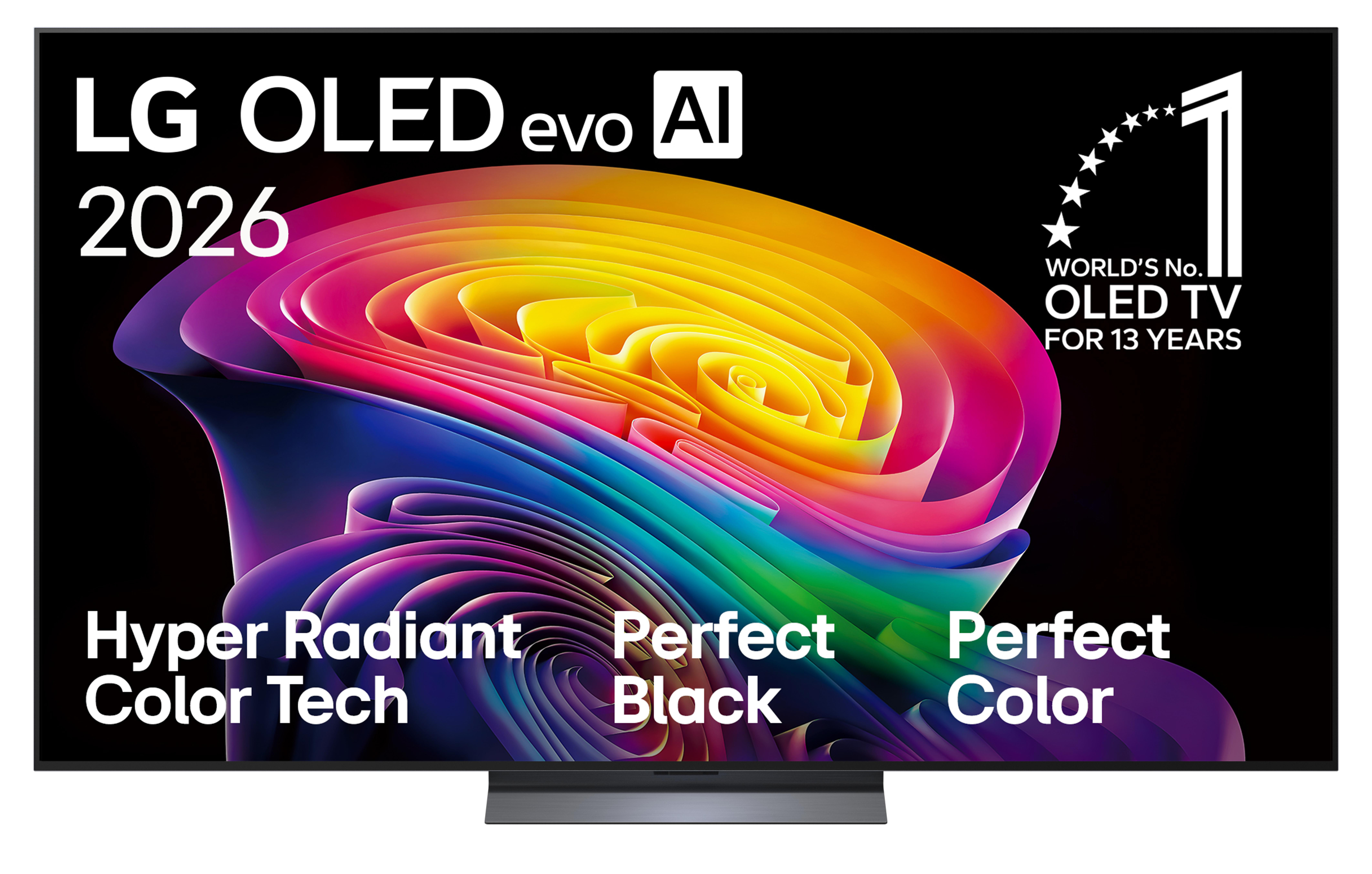 LG OLED evo AI 2026 Fernseher mit Farb- und Schwarztechnologie.
