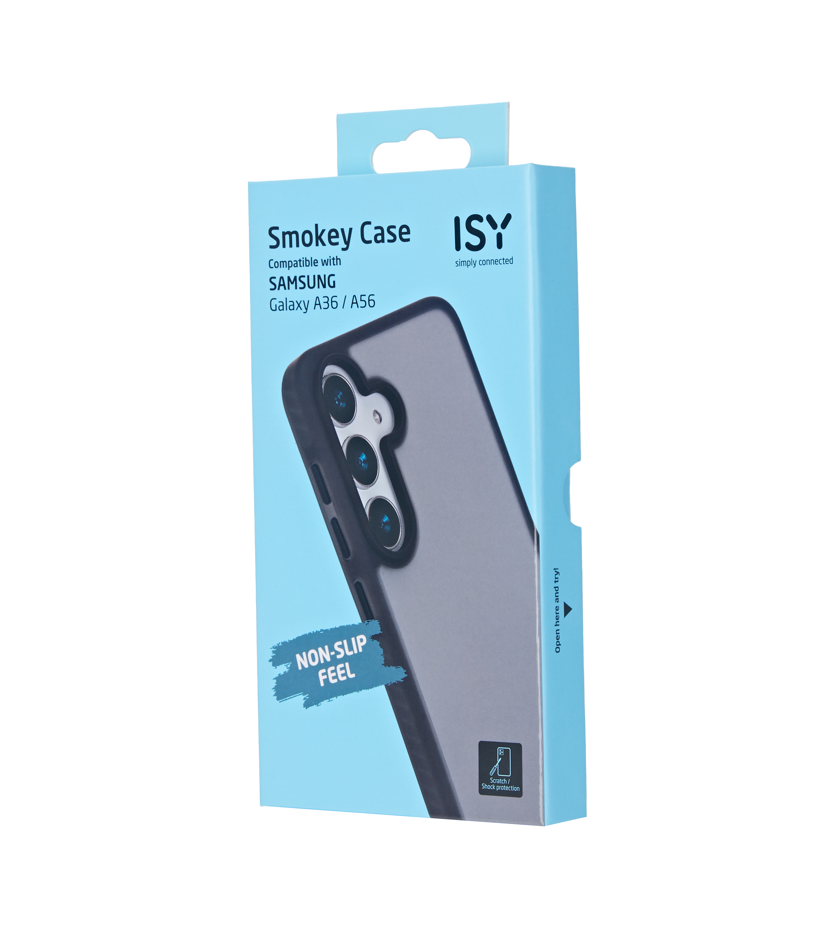 Verpackung für eine rauchige Handyhülle, kompatibel mit Samsung Galaxy A36/A56.
