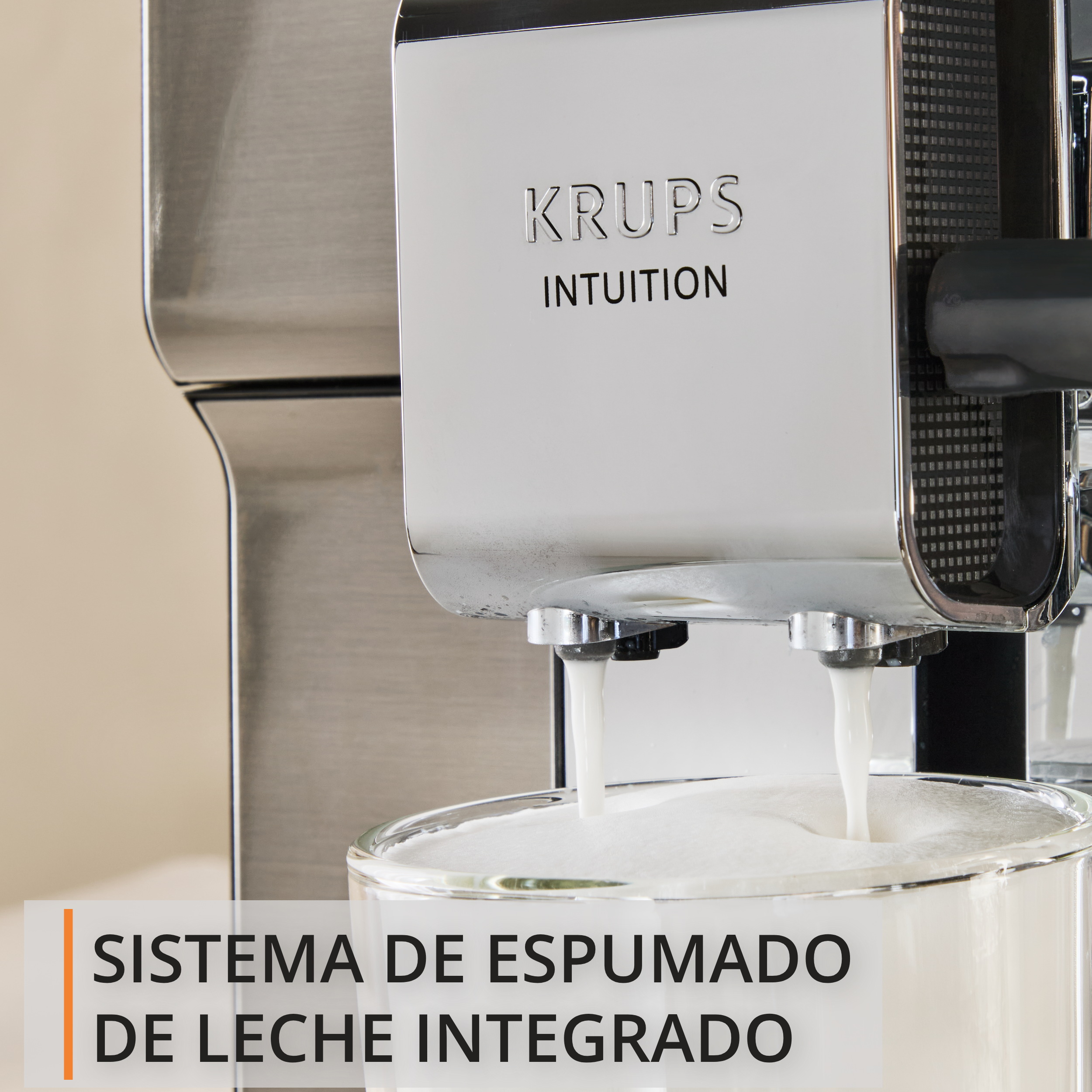 Sistema de espumado de leche integrado.
