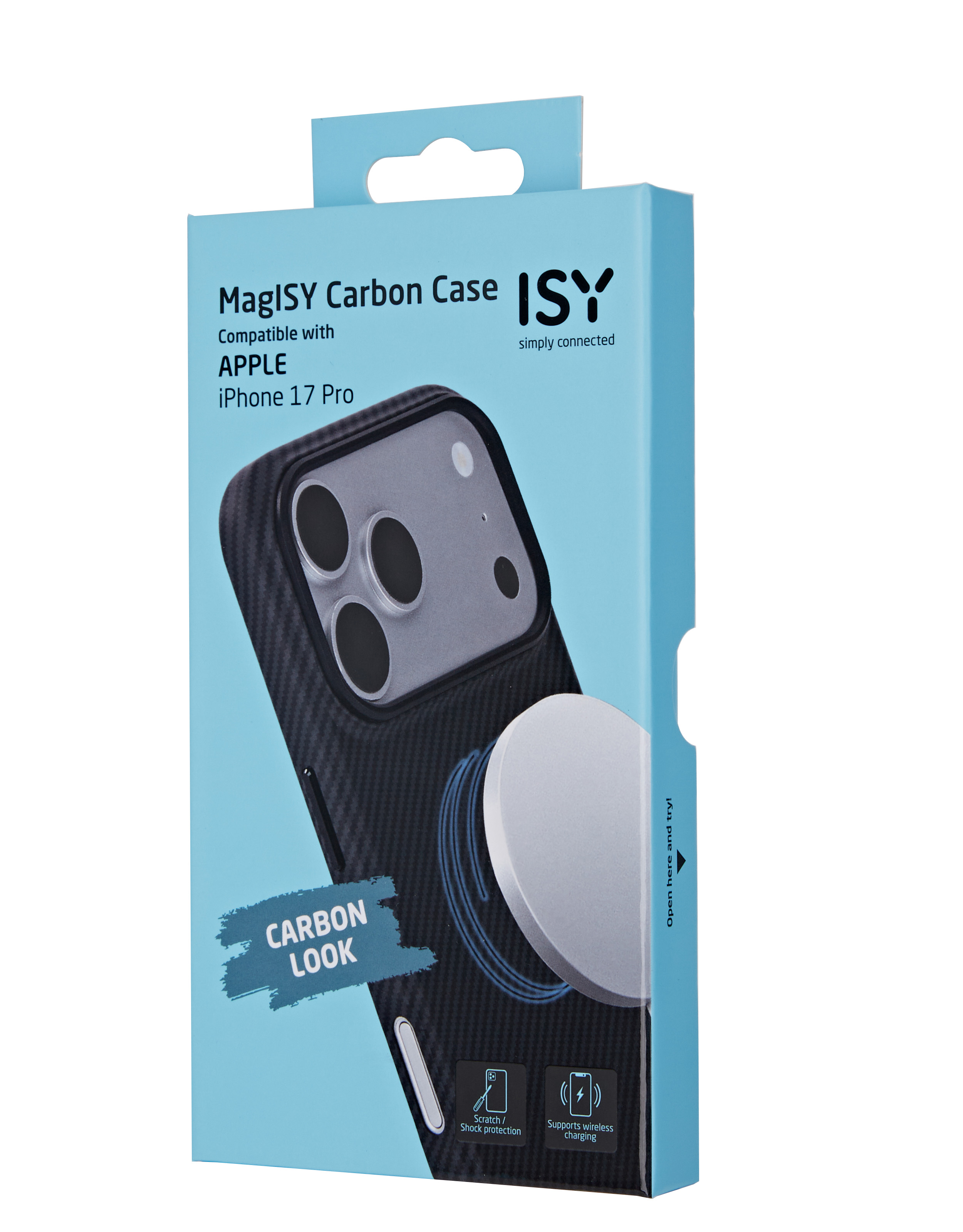 ISY MagISY Carbon Hülle für iPhone 17 Pro mit Carbon-Look.