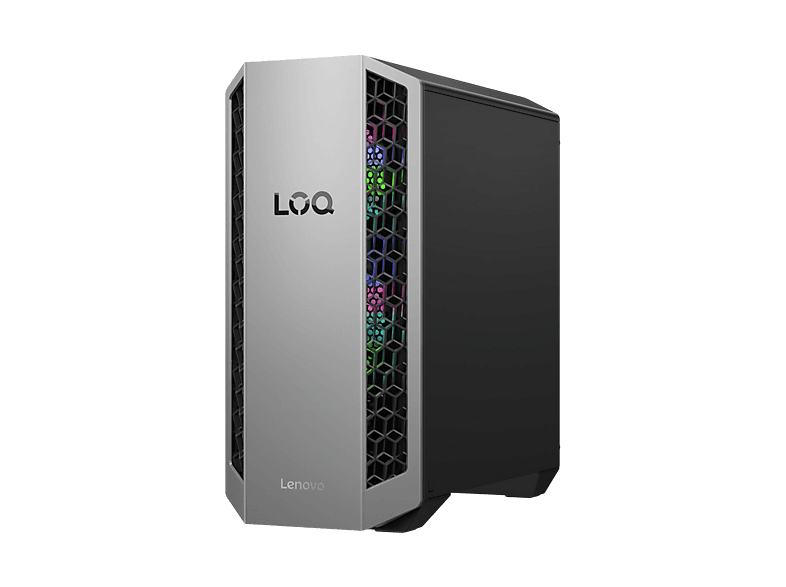 LENOVO LOQ Tower 26ADR10 Gaming PC, AMD Ryzen™ 7 8745HX Prozessor, 16 GB RAM, 1 TB SSD, GeForce RTX™ 5070, Windows 11 Home, Grau