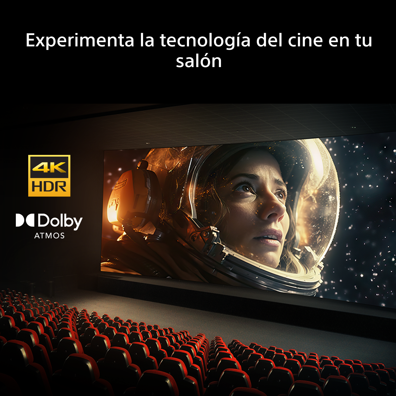 Experimenta la tecnología del cine en tu salón con 4K HDR y Dolby Atmos.