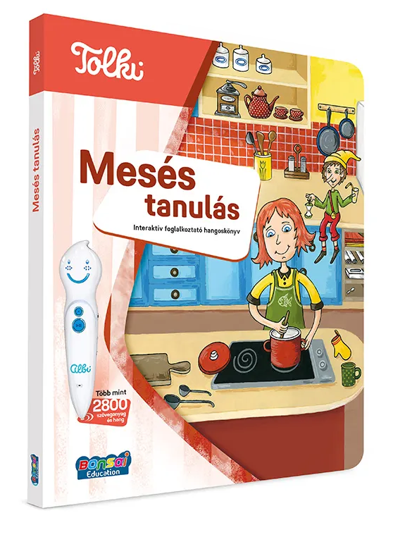 Interaktív könyv főzős témával, lány és fiú szerepel a konyhában.