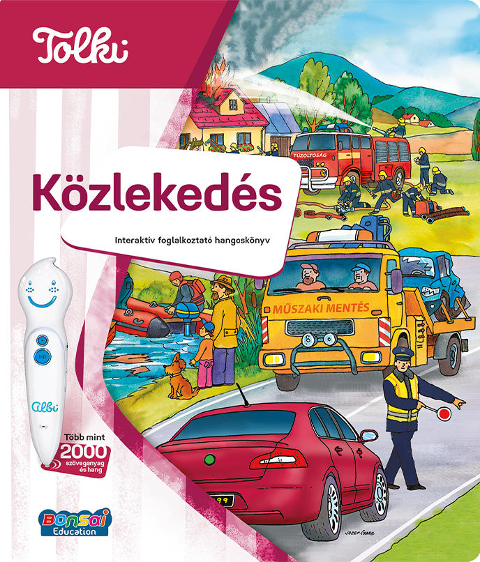Egy könyvborító tűzesetet, tűzoltókat és járműveket ábrázol.