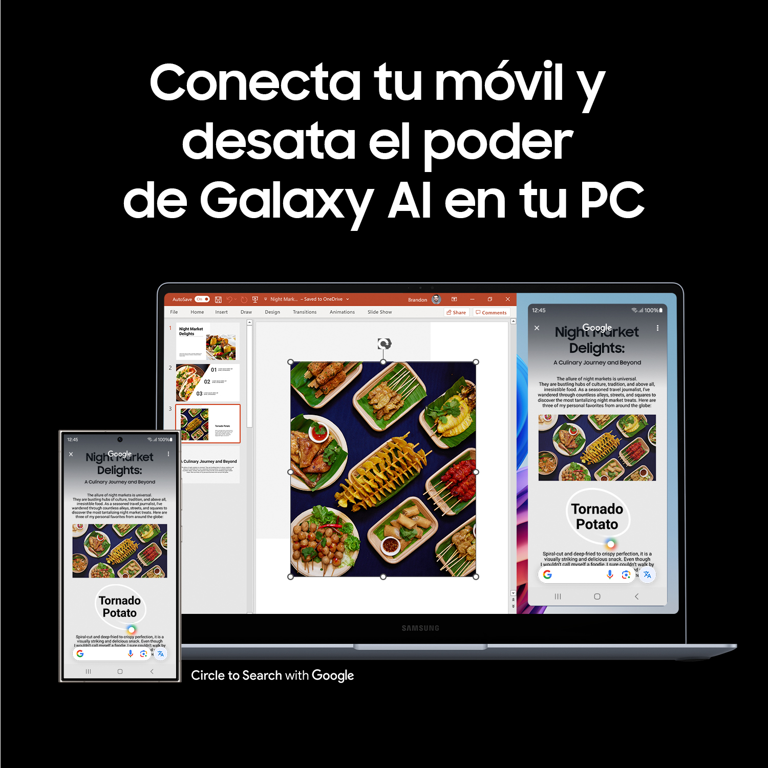 Conecta tu móvil y desata el poder de Galaxy AI en tu PC. Circle to Search with Google