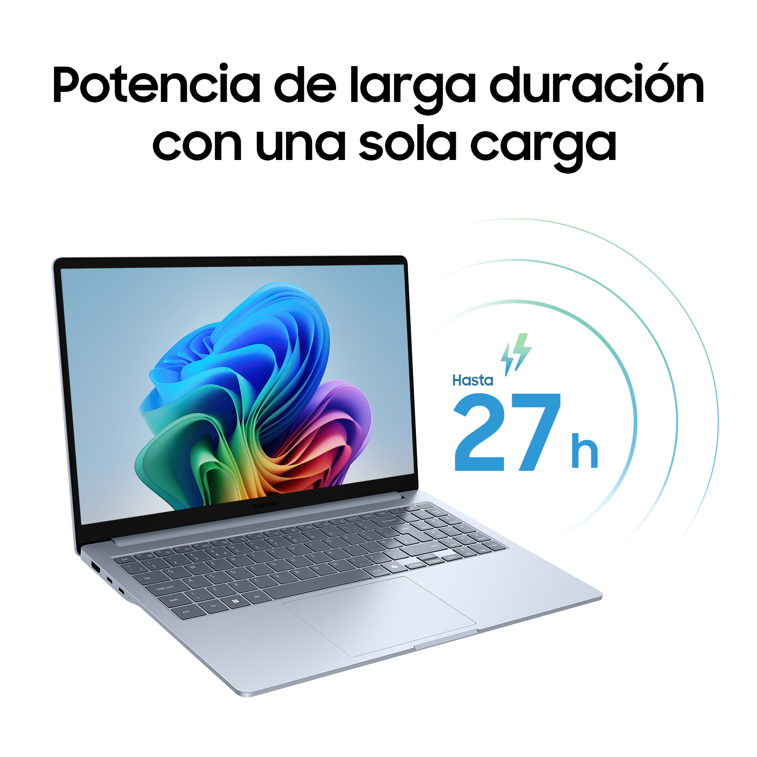 Potencia de larga duración con una sola carga. Hasta 27 h