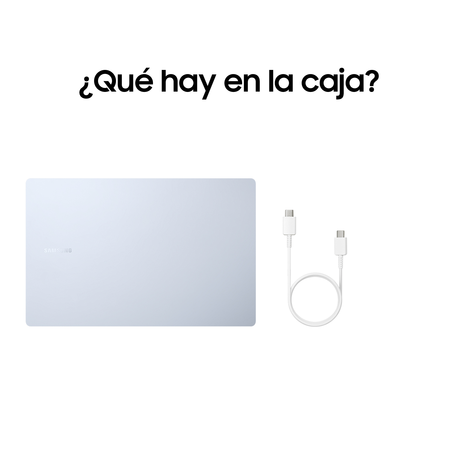 ¿Que hay en la caja? 1x Portátil, 1x Cable USB-C a USB-C