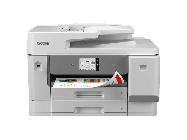 Impresora multifunción tinta - Brother MFC-J6975DW, A4/A3, 2 Bandejas, Gigabit Ethernet, WiFi y NFC, 31ppm, Gris