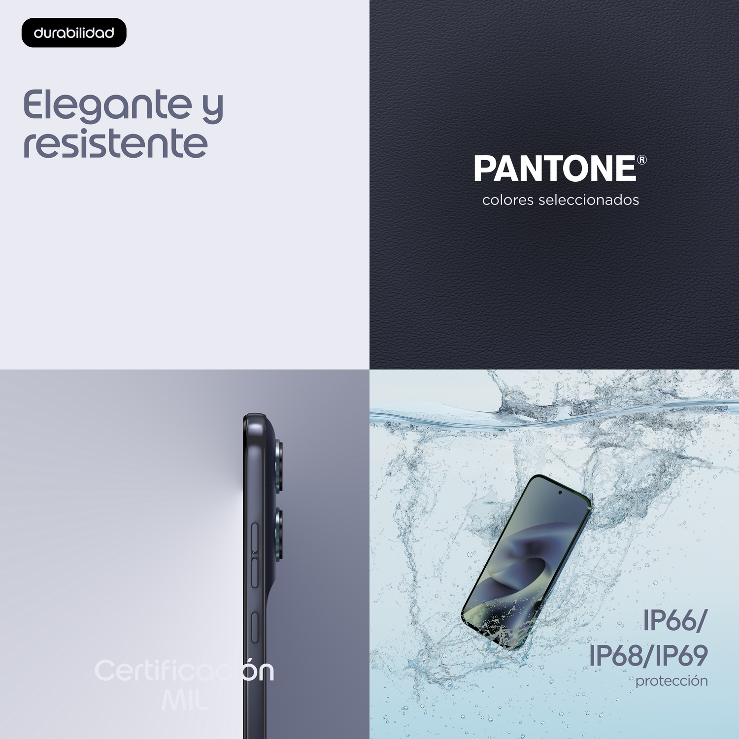 Smartphone con colores PANTONE, elegante, resistente, impermeable (IP66/IP68/IP69).