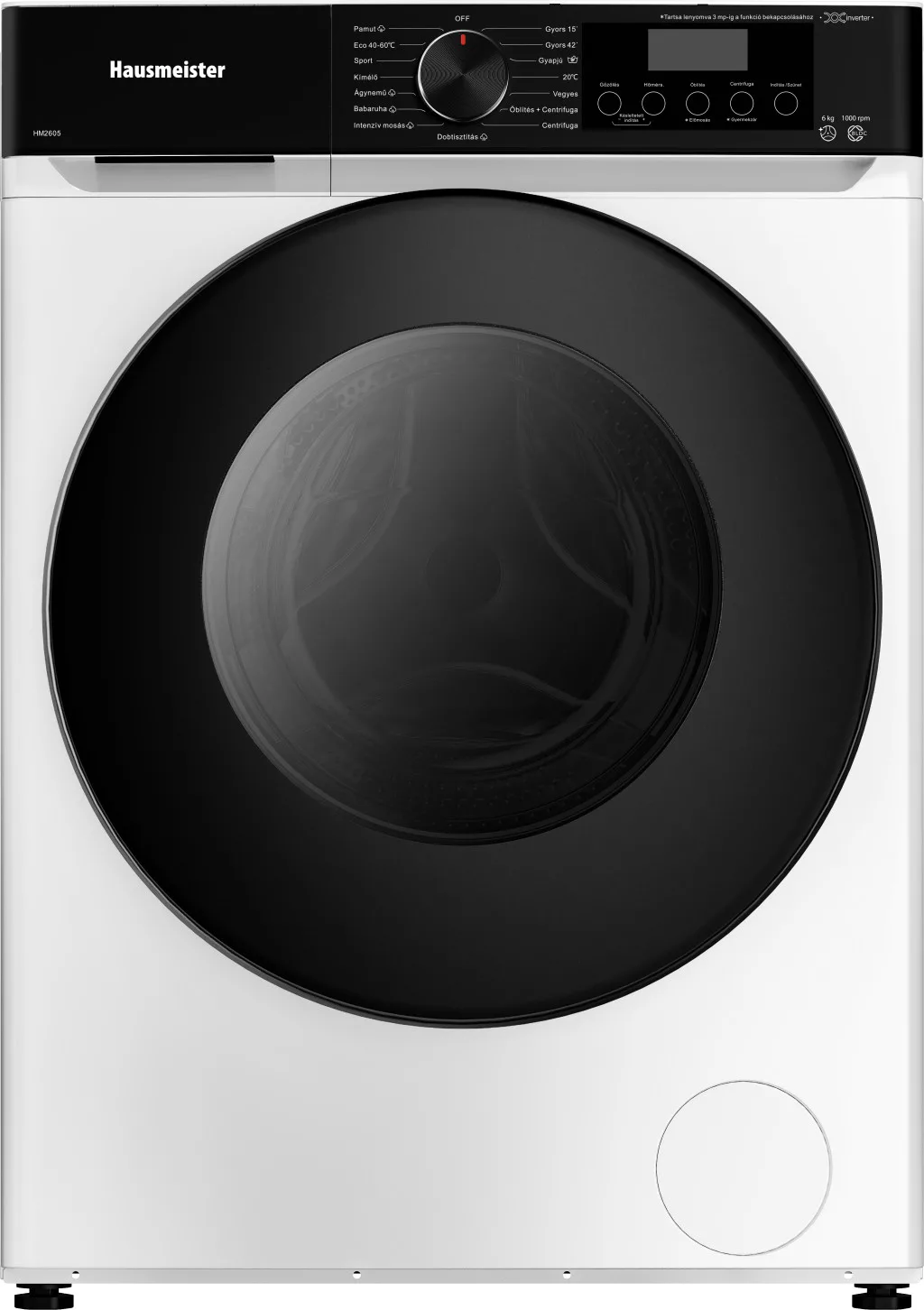 HAUSMEISTER HM2605 Keskeny elöltöltős mosógép 6 kg, 1000 RPM