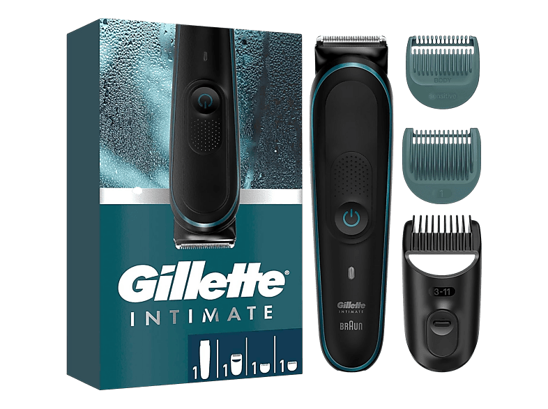 Braun Gillette Body & Intimate Trimmer, Schwarz, Akkubetrieb