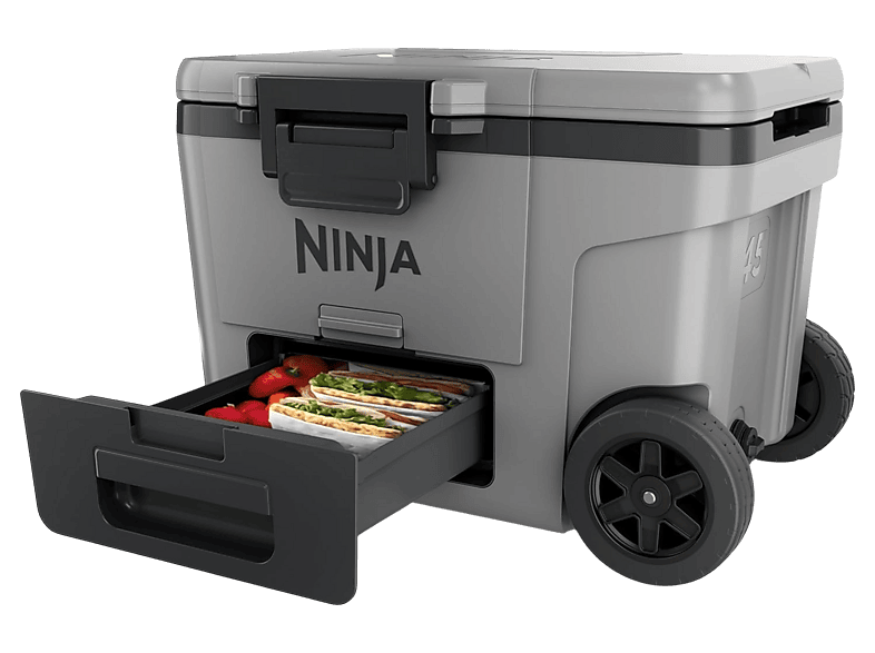 Ninja FB245EUGY FrostVault Kühlbox mit Rädern und Trockenzone (42 l, Grau)