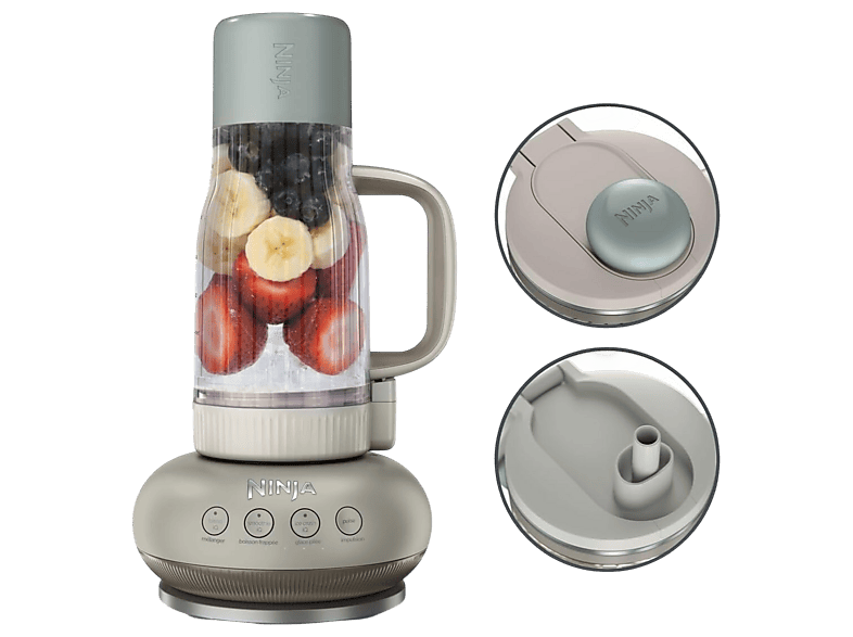 Ninja DB351EUST BlendBoss To-Go Becher Mixer (Stone Mint, 1100 Watt, 650 ml)