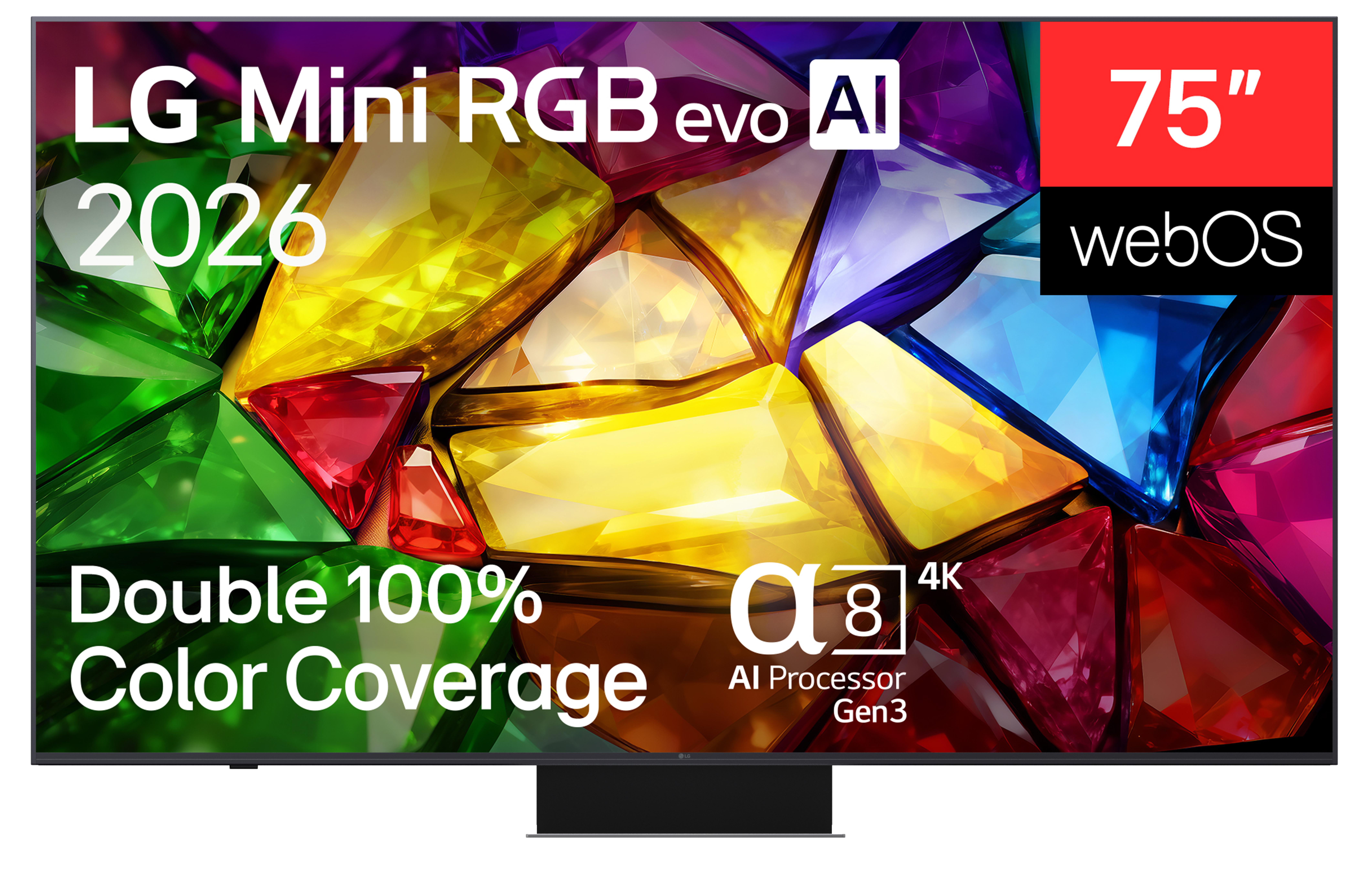 LG 75-Zoll Mini LED TV mit α8 KI-Prozessor, 2026 Modell.