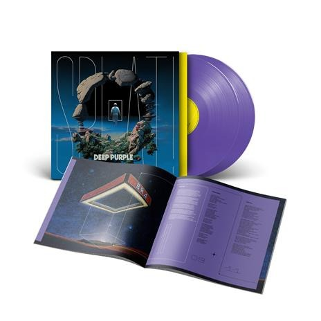 Deep Purple vinyl record and open booklet with surreal artwork.