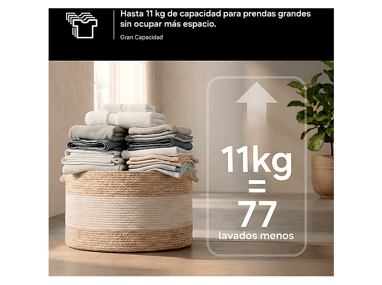 Samsung Lavadora Ww11dg5b25aeec Ai Ecobubble 11Kg Clase A