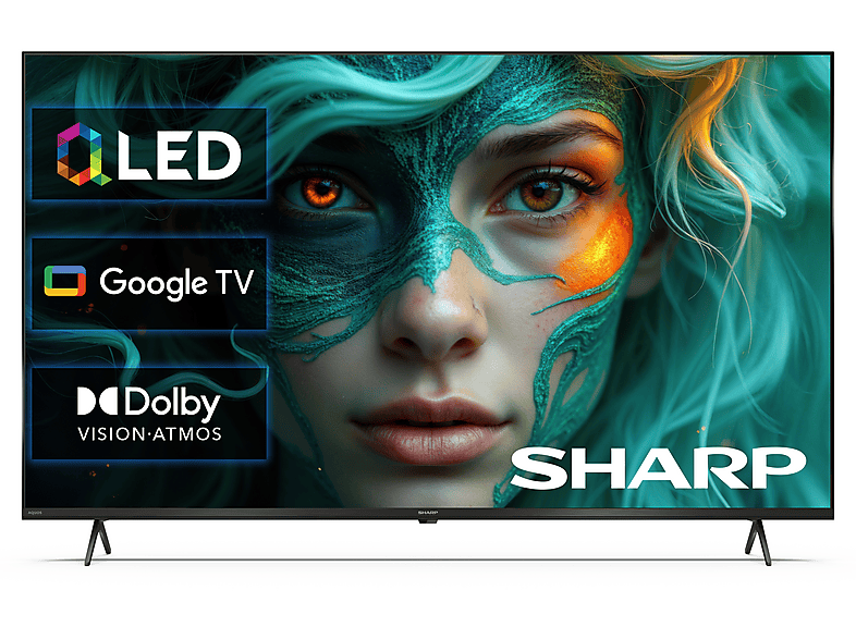 PRODUKT PO EKSPOZYCJI - Telewizor QLED SHARP 50HP5465E 50" 4K Google TV Dolby Vision Czarny