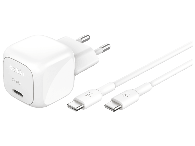 Cargador de pared - Belkin BBC025, 45W, Compacto, Blanco