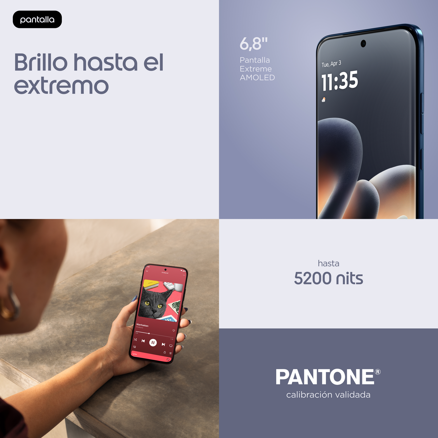 Un smartphone con pantalla AMOLED de 6,8 y 5200 nits de brillo.