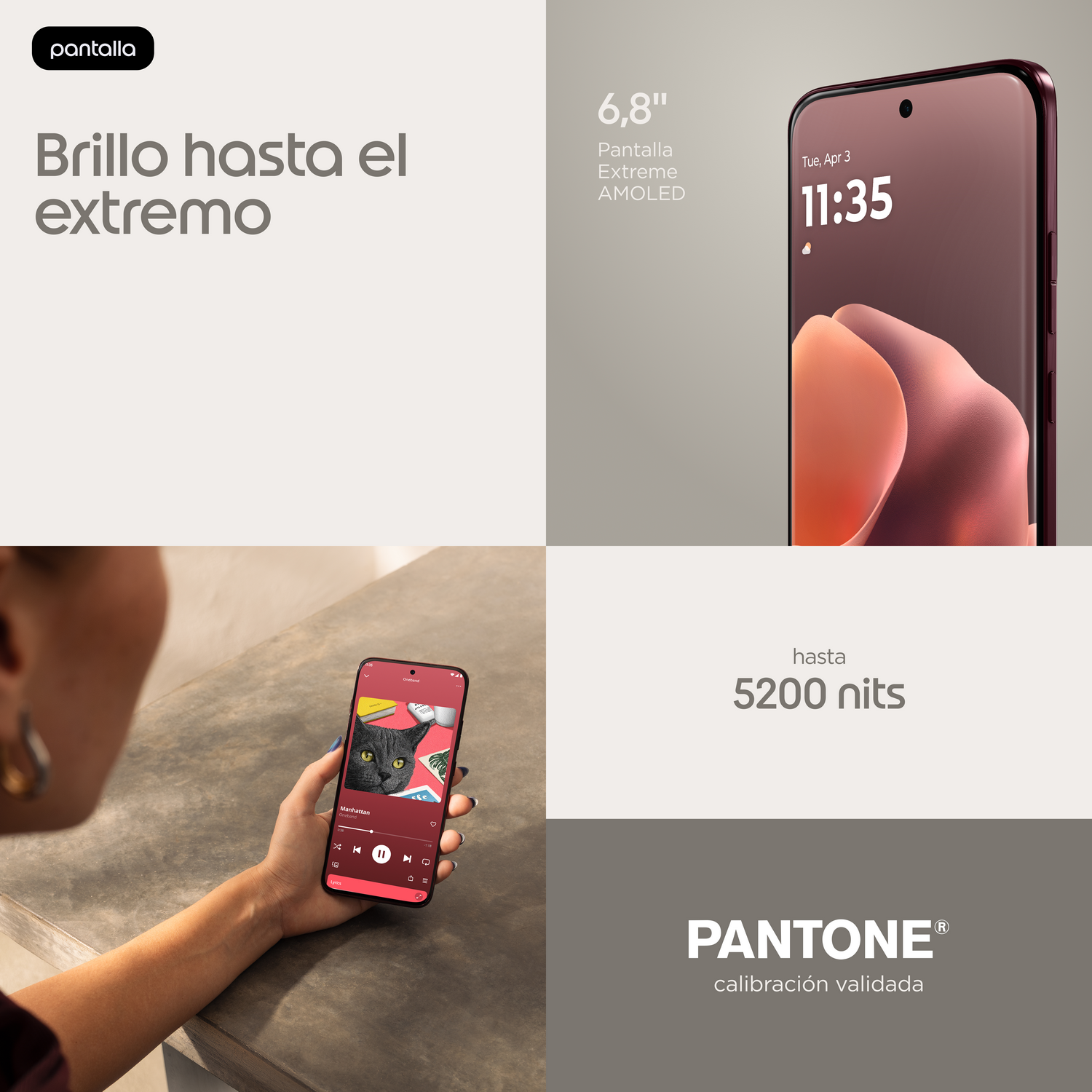 Un smartphone con pantalla AMOLED de 6.8 pulgadas y hasta 5200 nits de brillo.