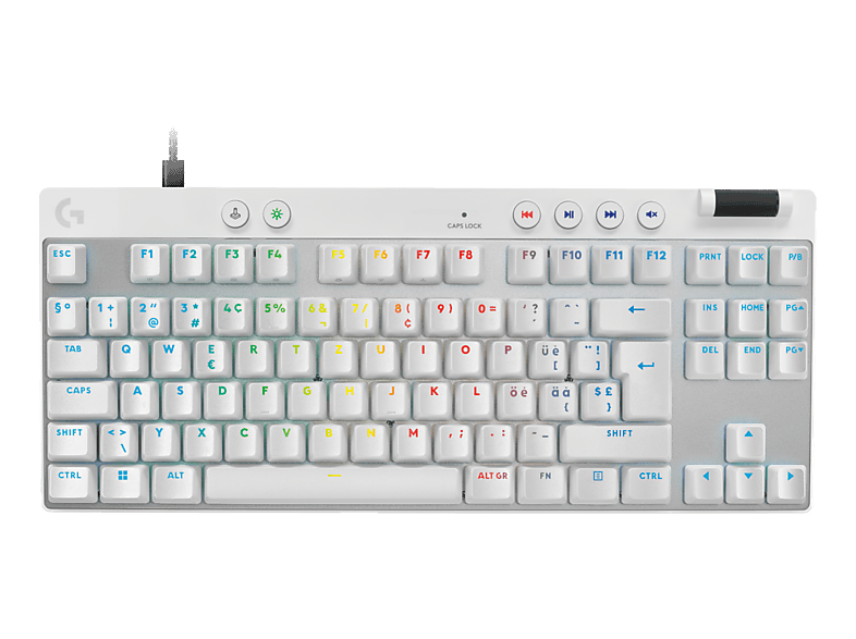 LOGITECH PRO X TKL RAPID (CH), Gaming-Tastatur, Hybrid, Kabelgebunden, Weiss