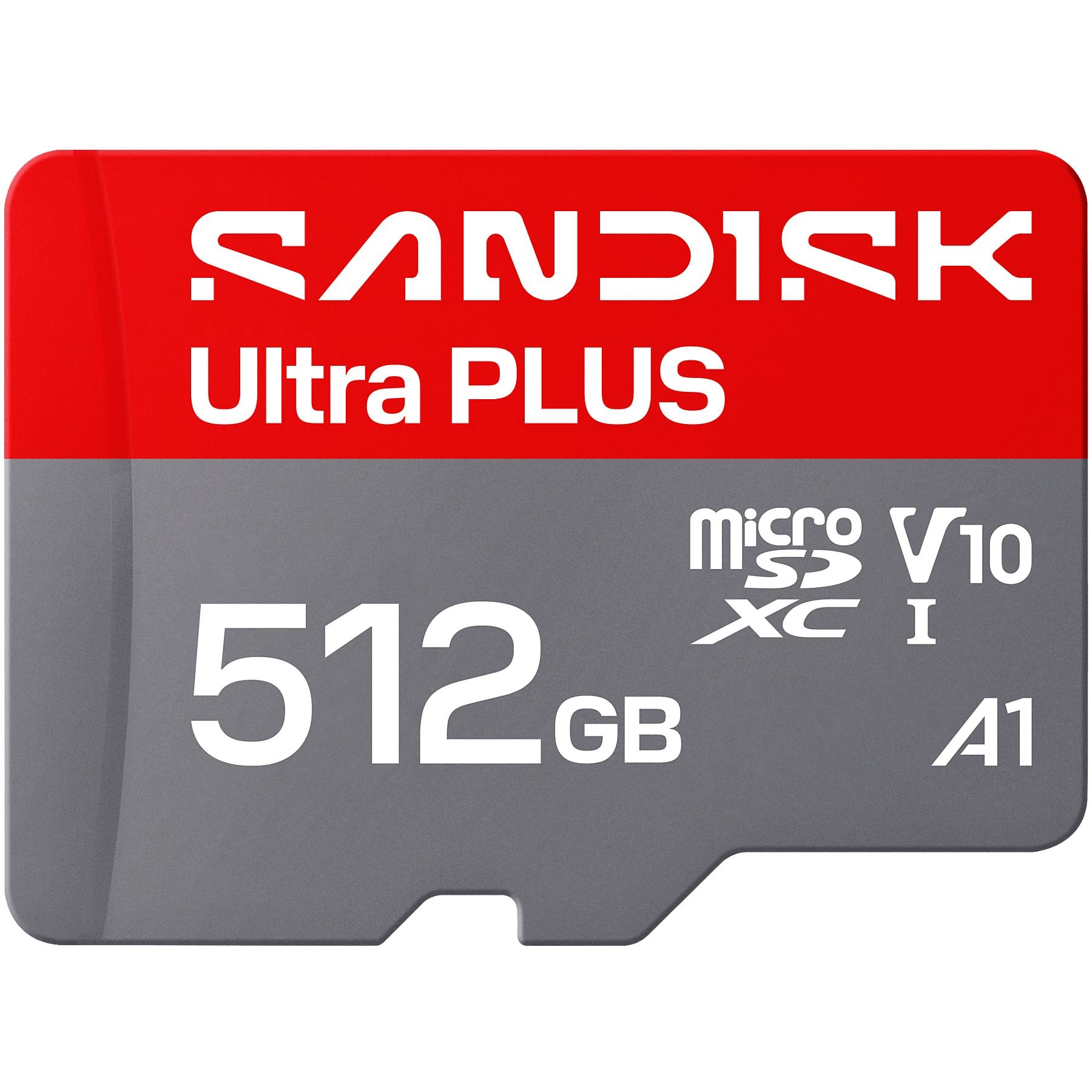 Tarjeta MicroSDXC SanDisk Ultra PLUS de 512 GB con clasificación V10 y A1.