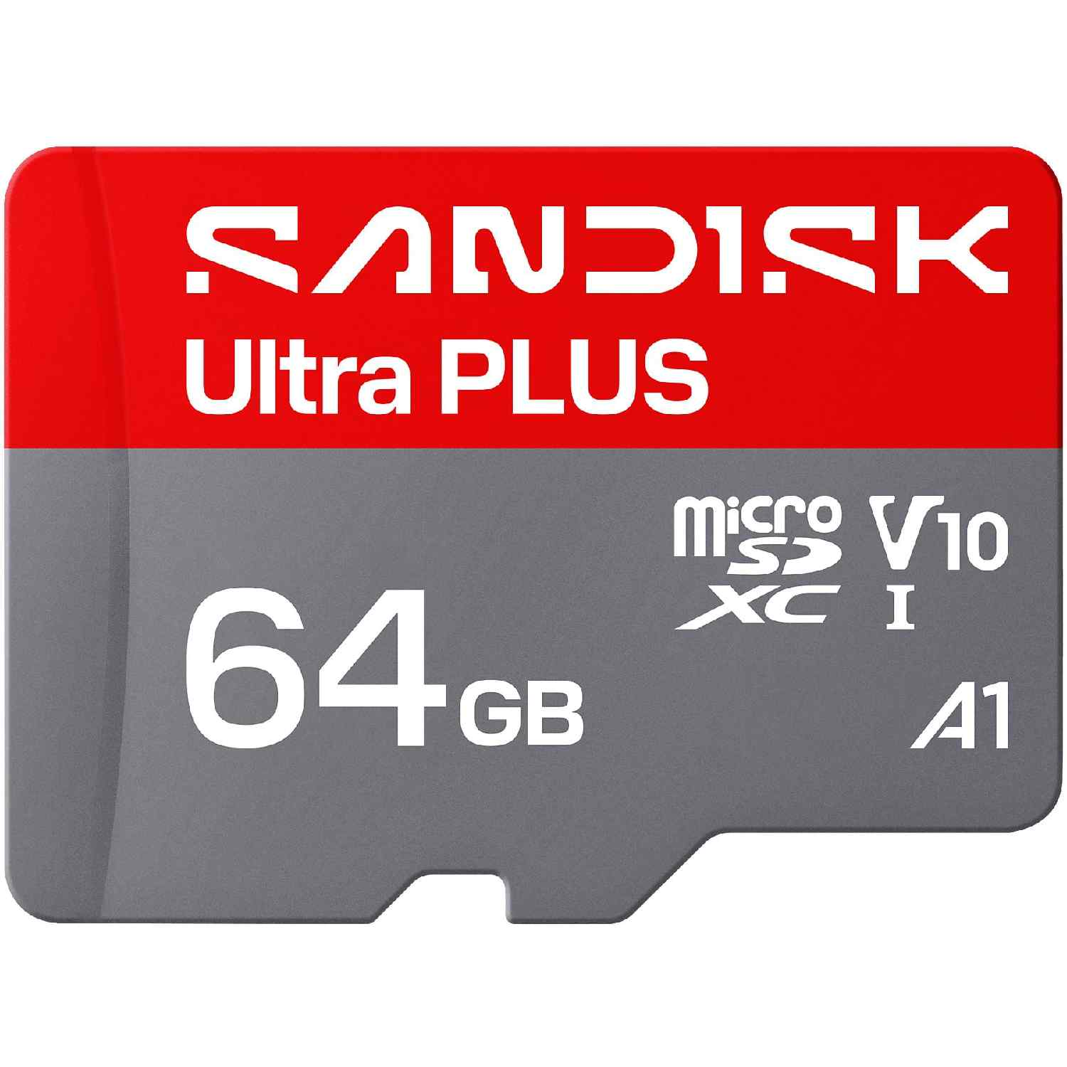 Tarjeta SanDisk 64 GB Ultra PLUS MicroSDXC con calificación V10 A1.