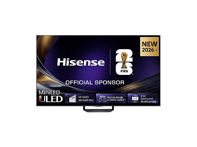 HISENSE 75U7S PRO, Smart TV MiniLED 165Hz 75” 4K, Schermo Anti-Riflesso, Dolby Atmos 2.1.2 By Devialet, VIDAA OS, Vision IQ, Native Game Mode, 4 HDMI 2.1, Wifi, BT, AirPlay2, lativù 4K
