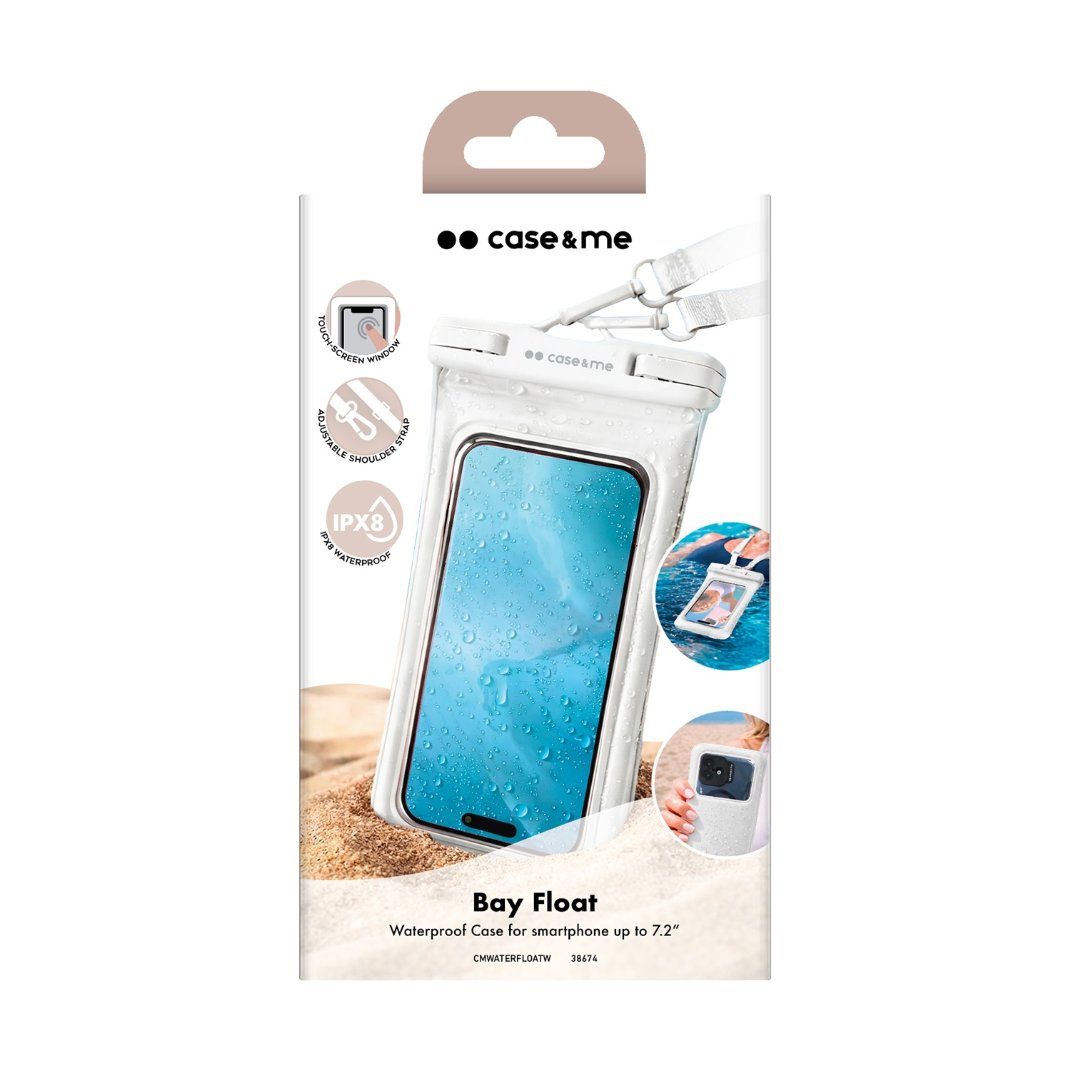 Custodia impermeabile con finestra touch per smartphone fino a 7,2 pollici.