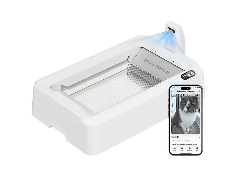 Litière auto-nettoyante pour chat Petkit Purobot Crystal Duo avec caméra