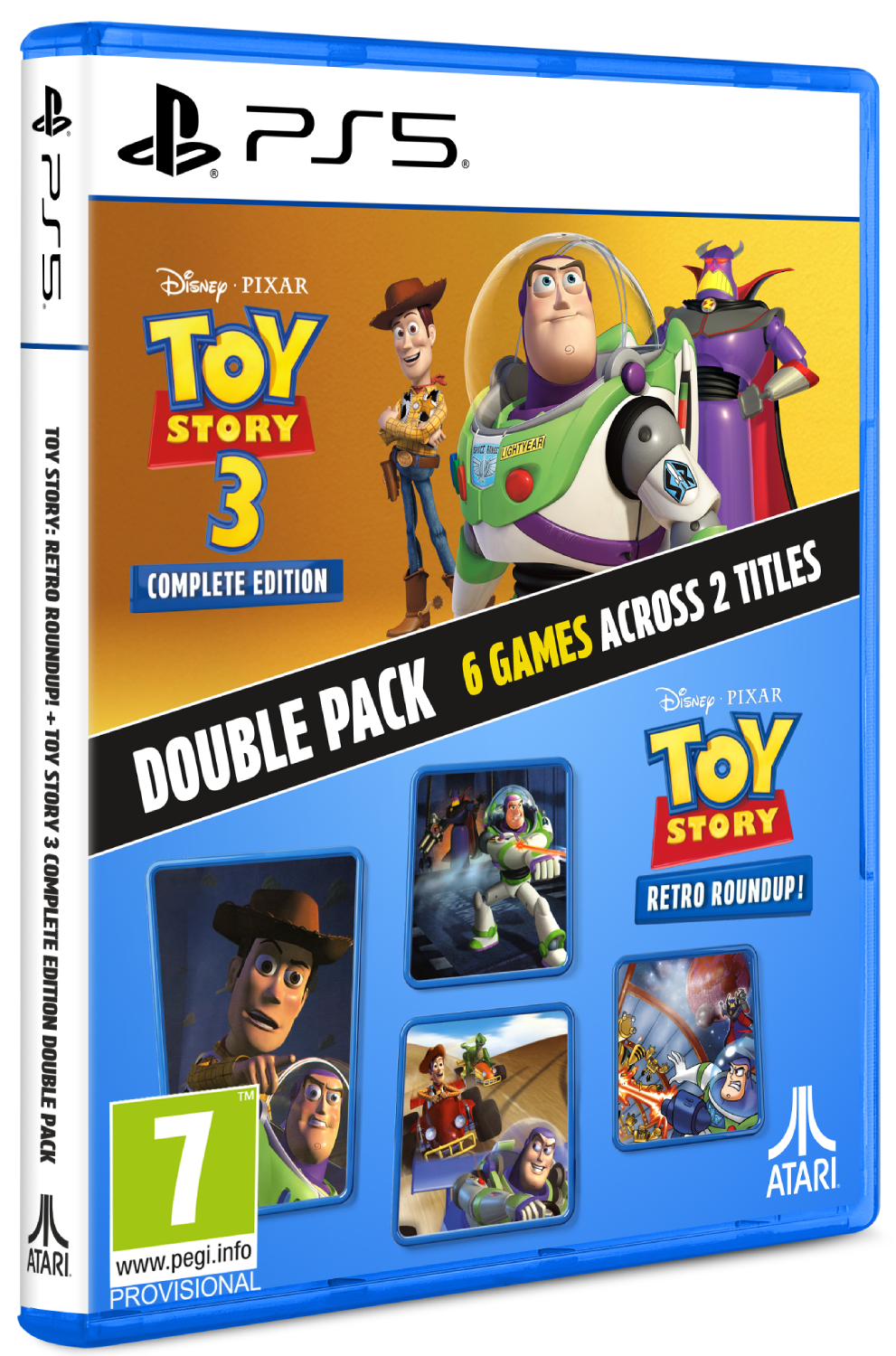 Caja de juego PS5 Toy Story 3 y Retro Roundup Double Pack.