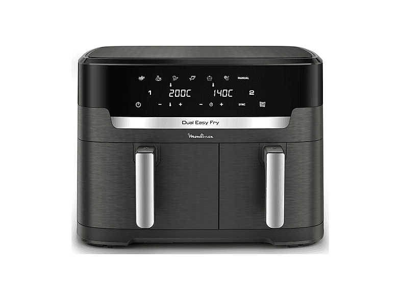 MOULINEX XXL Dual Easy Fry EZ942H FRIGGITRICE AD ARIA, capacità 11 l, Max potenza 2700 W, 6 programmi, da 40 °C a 200 °C, Coal Grey