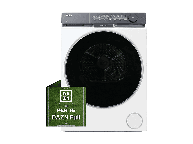 ASCIUGATRICE HAIER HD100-CQ387U1-IT A pompa di calore, 10 kg, profondità 61 cm, 60 dB(A), Bianco, Classe C, Abbonamento DAZN Full 12 mesi incluso