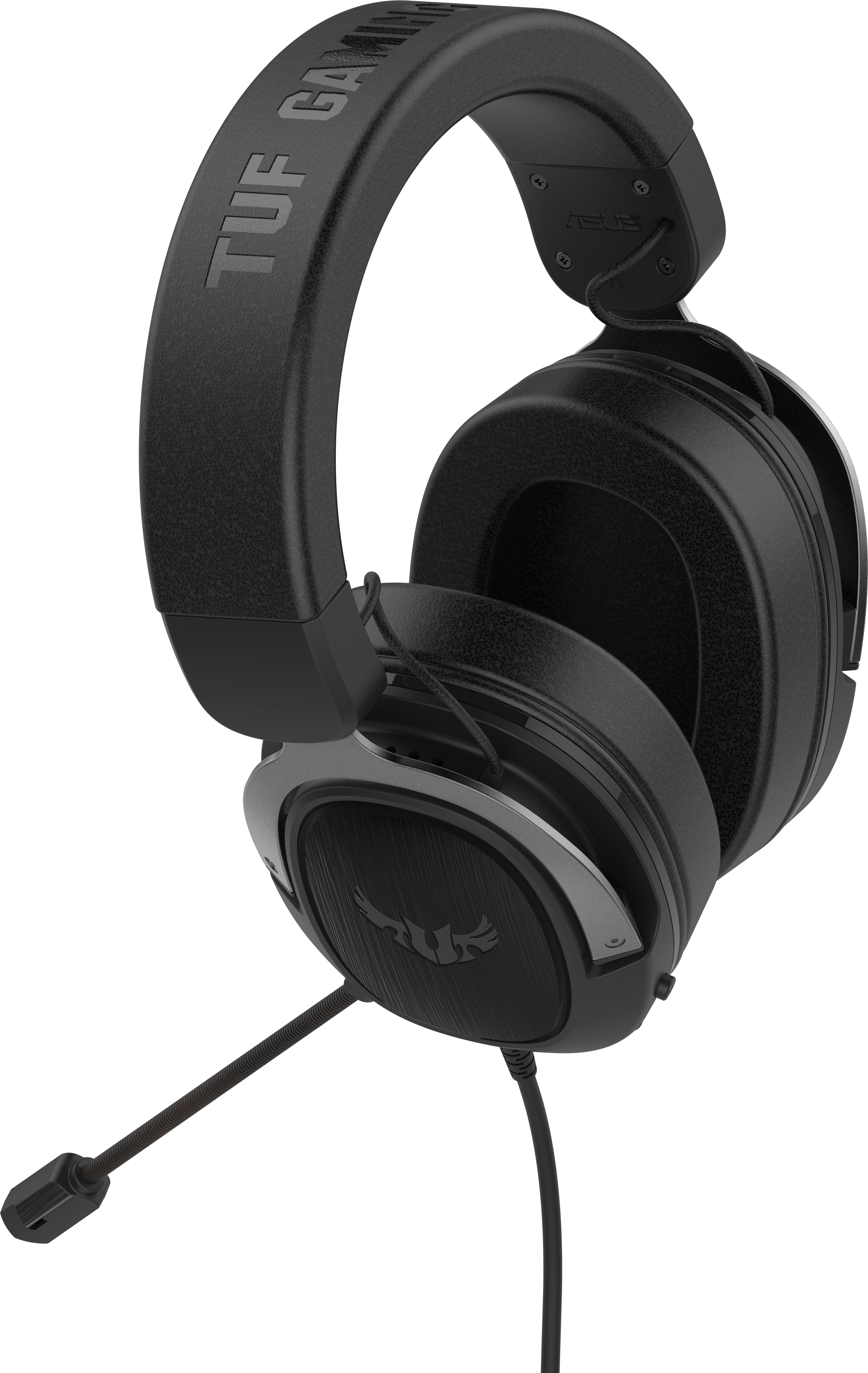 Cuffie da gaming nere con microfono, logo Asus TUF Gaming.