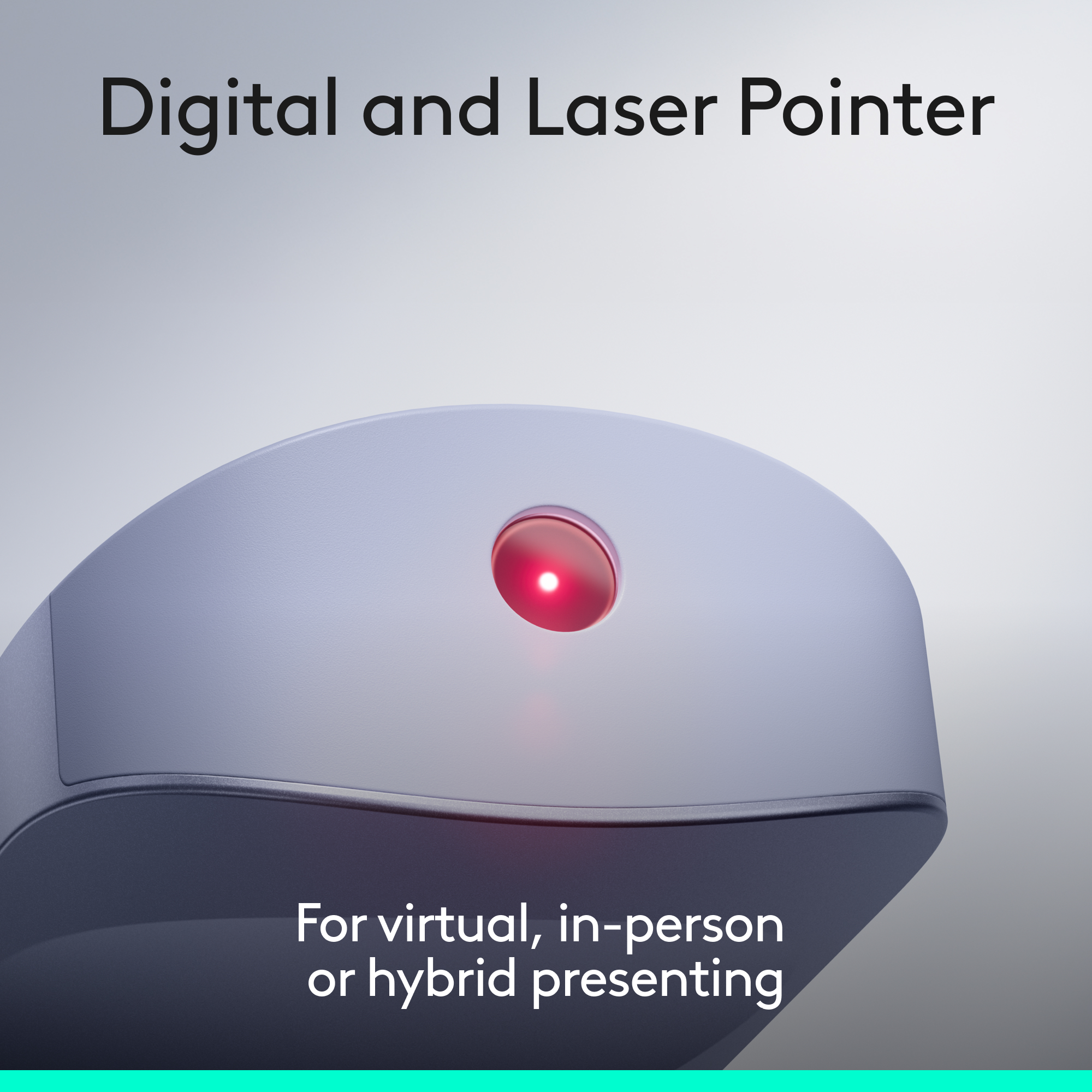 Ein digitaler und Laser-Pointer mit rotem Licht auf einem grauen Hintergrund.