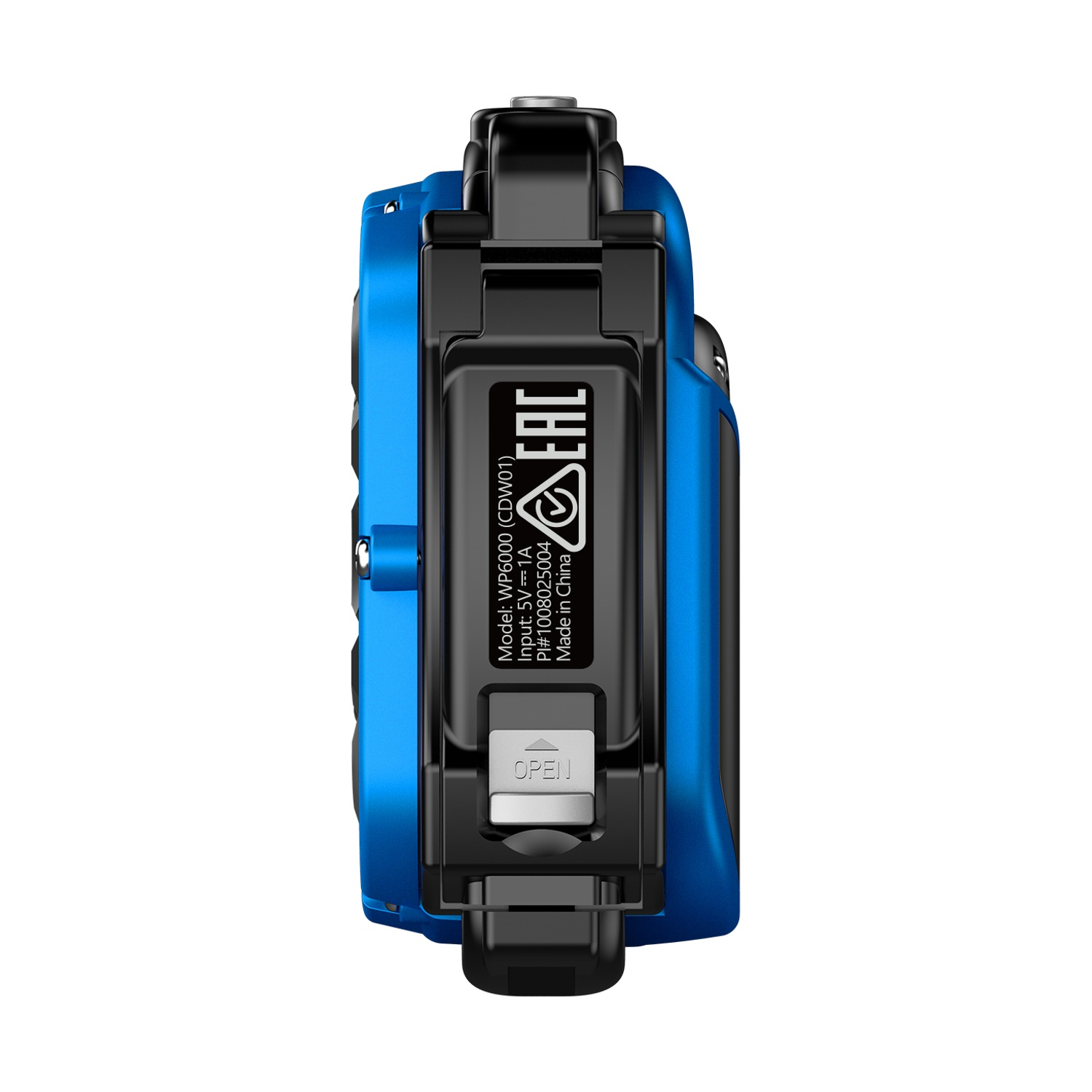 Dispositivo blu con sigillo EAC ed etichetta 'OPEN'.