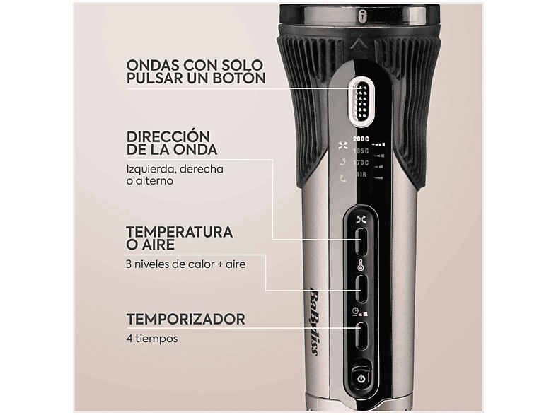 Moldeador - BaByliss Style Secret Air C6688E, 100% automático, Rizos y ondas fáciles, 11 configuraciones de peinado, Resultados duraderos – imagen 3